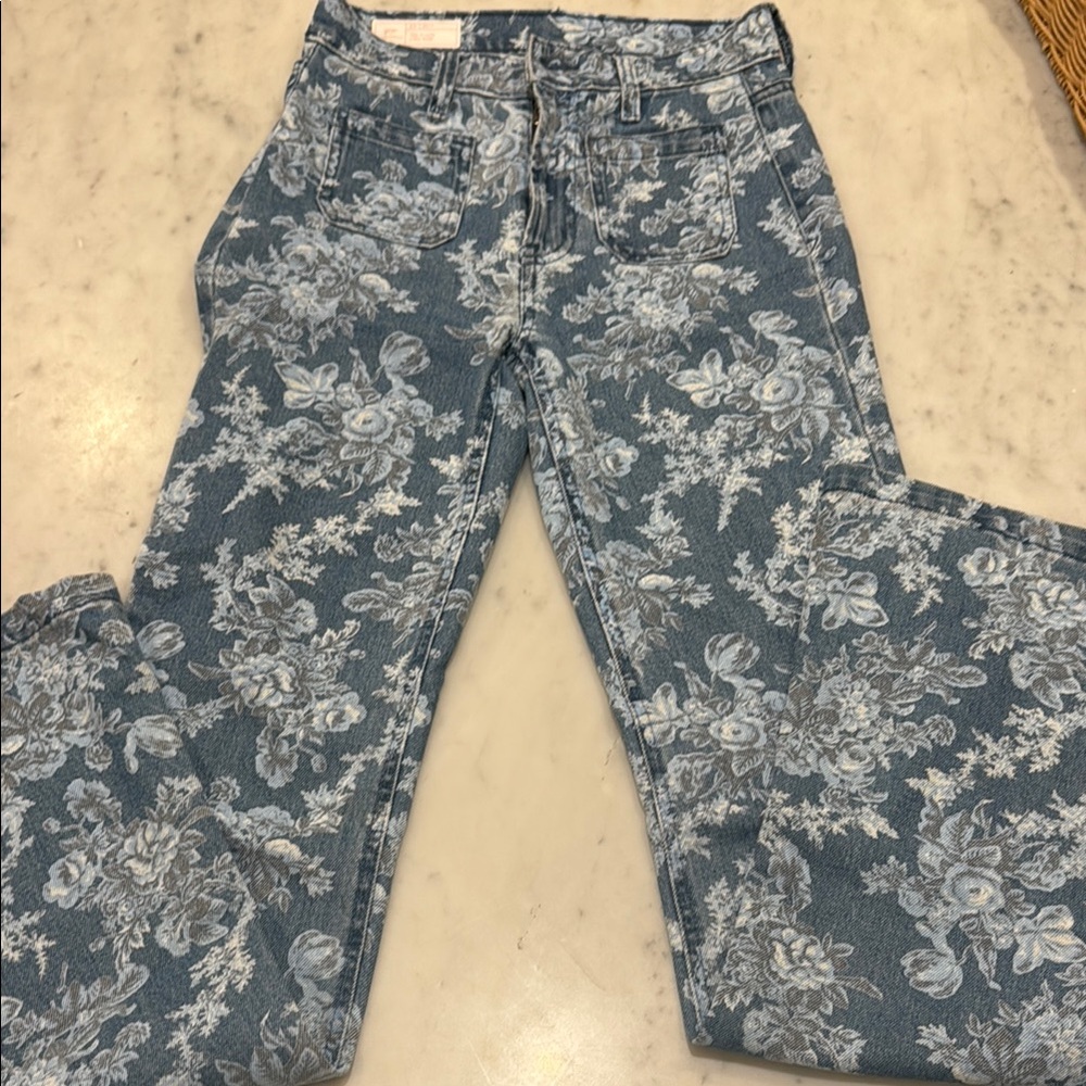 Love Shack Fancy x Gap Floral Blue Women's Jeans